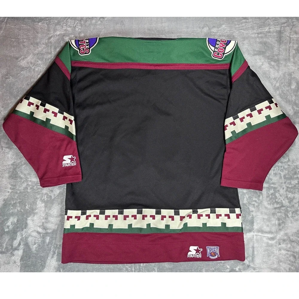 Vintage Phoenix Coyotes Starter NHL Kachina Hockey Jersey Mens Large Black L - Picture 10 of 11